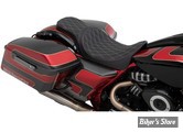 SELLE DRAG SPECIALTIES - TOURING 08UP - PREDATOR DOUBLE SEAT - DOUBLE DIAMOND / SOLAR REFLECTIVE - COUTURES : ARGENT - 0801-1271