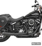 ECHAPPEMENT - BASSANI - SOFTAIL FXLRS/T / FLSB 18UP - 2-into-1 Road Rage Exhaust System - MODÈLE COURT 15 1/2" - NOIR - 1S81R - 1S81RB