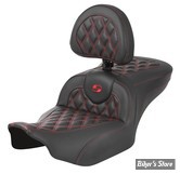 - SELLE SADDLEMEN - ROADSOFA CF STYLE LS Lattice Stitch - TOURING 2023UP - NOIR CARBON FIBER / COUTURES : ROUGES - AVEC DOSSIER - 823-07-206B4