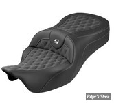 SELLE DUO SADDLEMEN - ROADSOFA KING LATTICE STITCH - TOURING 08/25 - NOIR/COUTURES BLANCHES - 808-07B-182S06