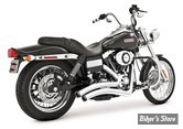 - ECHAPPEMENT FREEDOM PERFORMANCE - SHARP CURVE RADIUS - 2 EN 2 - DYNA 06/17 - STRAIGHT CUT - CHROME - EMBOUT : NOIR SCULPTE - HD01201