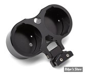 ECLATE A1 - PIECE N° 13 - SUPPORT DE COMPTEUR - LA CHOPPERS - DYNA / SPORTSTER  - 2 INSTRUMENTS - NOIR ANODISE - LA-7397-02B