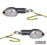 CLIGNOTANT A LEDS - K&S TECHNOLOGIES INC.- LED ULTRA MINI STALK MARKER LIGHT - OVAL TIGE COURTE - CORPS: NOIR / CABOCHON : CLAIR