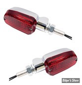CLIGNOTANTS K&S TECHNLOGIES INCORPORATED - FORME : OBLONG - CORPS ALUMINIUM CHROME - CABOCHON : ROUGE - SIMPLE FILAMENT