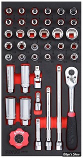 BOITE A OUTILS -  US / INCH - SONIC - CARRE DE 3/8" - DRIVE SOCKET SET. 41-PIECE. US / SAE SIZES - 41 PIECES