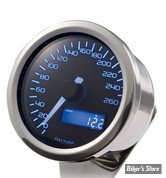 -  VELONA Ø 60MM - COMPTEUR VELONA / DAYTONA - 60MM ELECTRONIC SPEEDOMETER - GRADUATION / 260 KMH - INOX / LED BLEU - 86267