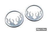 - GRILLES DE HAUT PARLEUR AVANT / ARRIERE - KURYAKYN - TOURING 14UP - FLAME - CHROME - 7374