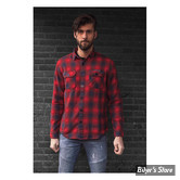 CHEMISE MANCHES LONGUES - MCS - FLANEL - WORKER - ROUGE/GRIS - TAILLE S