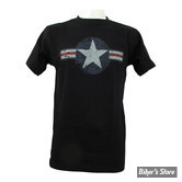 TEE-SHIRT - FOSTEX - AIR FORCE STARS & BARS - NOIR - TAILLE S