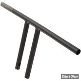 GUIDON CUSTOM - DRAG SPECIALTIES - T-BAR STRAIGHT - HAUTEUR :10" - AVEC EMPREINTES / TBW  - NOIR MAT