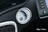 INSERTS D'INSTRUMENTS SMALL - ROAD GLIDE 15UP - KURYAKYN - Tri-Line Fuel and Voltage Gauge Bezels - CHROME - 6922