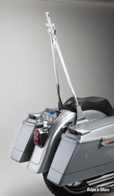X - MONTANT DE SISSY BAR - CYCLE VISIONS - DAGGERTUDE - LARGEUR 6.88" À 7.625" - HAUTEUR : 30" - CHROME