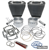 - KIT CYLINDRES BIG BORE -  96CI / 3.5/8" - BIGTWIN EVOLUTION 84/99 - S&S - 96" 3 5/8" Big Bore Cylinder and Piston SIDEWINDER Kit  - BLACK - 91-7702