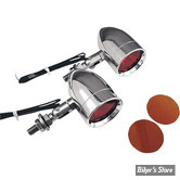 CLIGNOTANTS LAZERSTAR LIGHTS - MICRO B - HALOGENE 20W - MONTAGE PIVOTANT - CHROME - ECLAIRAGE : ORANGE / ROUGE