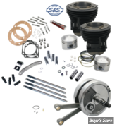 - KIT CYLINDRES BIG BORE - 93CI / 3.5/8" - SHOVELHEAD 66/84 - SIDEWINDER®  BIG BORE KIT - S&S - HC - NOIR BRILLANT - 91-9130