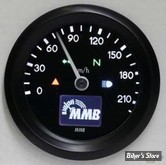 - MINI COMPTEUR ELECTRONIQUE MMB 60mm - ELT60 Basic Speedometer - 220 KM/H - FOND NOIR - CORPS NOIR - RÉTRO-ÉCLAIRAGE