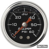 MANO DE PRESSION D'HUILE -  60 PSI - Mano de pression d'huile AUTO METER - CORPS : CHROME / FOND : NOIR - 2173