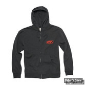 SWEAT SHIRT ZIPPE - ROLAND SANDS DESIGN RSD - RSD ZIP HOODIE CAFE WING - COULEUR : CHARCOAL / CHARBON - TAILLE 5 / XL - NEUF - NI REPRIS - NI ÉCHANGÉ-