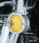 CASQUETTES KURYAKYN - MESH BEZELS for H-D Flat Style Turn Signals - CHROME - 6513
