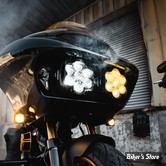 7" - OPTIQUE CUSTOM DYNAMICS - SHARK DEMON™ 2 PERFORMANCE LED HEADLIGHT KIT FOR ROAD GLIDE Fog Lamp Combo Kit - SD2-RG-YW-ECE
