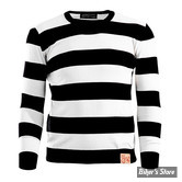 PULL OVER - 13 1/2 - OUTLAW - BLANC / NOIR - TAILLE S