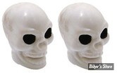 BOUCHONS DE VALVE TRIK TOPZ - SKULL - BLANC