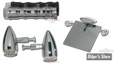 POIGNEES RBS - 84UP - STANDARD - AVEC CLIGNOTANTS LED + CLIGNOTANTS ARRIERE + SUPPORT D'IMMATRICULATION ET FEU - CHROME - LE KIT