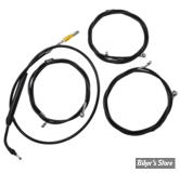 + 12" / +14" - KIT CABLES ET DURITE DE FREIN DE GUIDON RALLONGES - TOURING FLHT/FLHR 21UP ABS - LA CHOPPERS - STANDARD - NOIR - LA-8056KT-13B