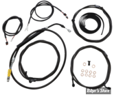 + 10" - KIT CABLES ET DURITE DE FREIN DE GUIDON RALLONGES - TOURING FLHT/FLHR 21UP ABS - LA CHOPPERS - PLUG AND PLAY - MIDNIGHT - LA-8056KT3-08M