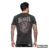 TEE-SHIRT - LUCKY 13 - SKULL BUILT - NOIR DELAVE - TAILLE S