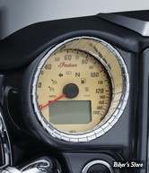 INSERTS D'INSTRUMENTS - INDIAN CHIEFTAIN & ROADMASTER - KURYAKYN - AZTEC GAUGE CLUSTER ACCENTS - CHROME - 5186