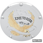 ECLATE I - PIECE N° 25 -  COUVERCLE D EMBRAYAGE -  OEM 25340-99A - SOFTAIL M8 2018 / TWINCAM 99/17 / TOURING 99/15 - LIVE TO RIDE - chromé et doré