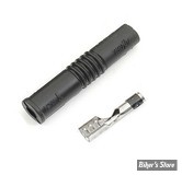 ANTIPARASITE / CONNECTEUR DE BOUGIE D'ALLUMAGE - ACCEL - CAOUTCHOUC - NOIR - REGLABLE