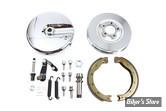 ECLATE H - PIECE N° 00 - KIT TAMBOUR AVANT - BIG TWIN 49/66 - COTE GAUCHE - Front Brake Backing Plate Kit Left Side  - Chrome
