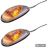 FEU DE CARROSSERIE - K&S TECHNOLOGIES INC. - LED FLUSH MOUNT MINI MARKER LIGHT - CORPS : CHROME - FIXATION ADHESIVE - ECLAIRAGE : ORANGE