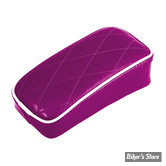 SELLE SOLO UNIVERSELLE - LARGEUR 230MM - LE PERA - SOLO - METALFLAKE - PLUM PURPLE DIAMOND - BIAIS BLANC : POUF