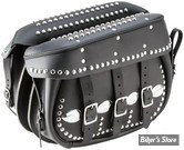 SACOCHES REPLICA - SOFTAIL - KING SIZE - POUR FL / SOFTAIL 4 VITESSES 84 UP - CUIR - NOIR