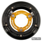 ECLATE I - PIECE N° 25 - COUVERCLE D EMBRAYAGE - OEM 25414-99 - TRASK -AVEC POWER PLATE - FINITION : NOIR / POWER PLATE : OR - TM-0052-BK-GD