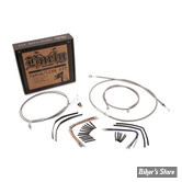 +14" - KIT CABLES ET FAISCEAU DE GUIDON RALLONGES - TOURING FLHR / FLT/C/R 02/06 AVEC CRUISE CONTROL - +14" - INOX - B30-1082