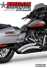 - ECHAPPEMENT FREEDOM PERFORMANCE - SHARP CURVE RADIUS 2EN2 - TOURING 17UP MILWAUKEE-EIGHT® - STRAIGHT CUT - CHROME / EMBOUTS : CHROME - HD01242