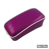 SELLE SOLO UNIVERSELLE - LARGEUR 230MM - LE PERA - SOLO - METALFLAKE - PLUM PURPLE PLEATED - BIAIS BLANC : POUF