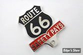 EMBLÊME D'ENTOURAGE DE PLAQUE D'IMMATRICULATION - ROUTE 66 LICENSE PLATE TOPPER