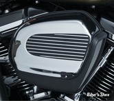 CACHE / INSERT DE FITRE A AIR - KURYAKYN - TOURING MILWAUKEE-EIGHT® 17UP - FINNED AIR CLEANER ACCENT - NOIR SATIN / ALU - 6061