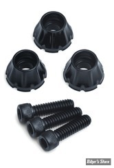 X - KIT VISSERIE DE PARE BRISE - TOURING 96/13 - KURYAKYN - Decorative Windshield Screws - NOIR BRILLANT - 5718