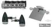 POIGNEES RBS - 84UP - STANDARD - AVEC CLIGNOTANTS LED + CLIGNOTANTS ARRIERE + SUPPORT D'IMMATRICULATION ET FEU - NOIR - LE KIT