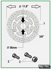  ECLATE DF - PIECE N° 00 - DISQUE DE FREIN  ET FIXATION - ARRIERE - OEM 41810-08 - TOURING 2008UP