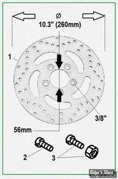  ECLATE DF - PIECE N° 00 - DISQUE DE FREIN  ET FIXATION - OEM 41833-08 - SPORTSTER 07UP