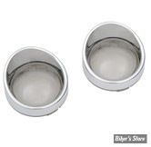 CASQUETTES DE CLIGNOTANTS TYPE VISIÈRE AVEC CABOCHON - DRAG SPECIALTIES - CERCLAGE : CHROME / CABOCHON : FUME - L22-6828M