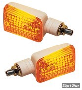 CLIGNOTANTS K&S TECHNOLOGIES INC.- UNIVERSAL MINI-STALK MARKER LIGHT - RECTANGLE - CORPS: BLANC / CABOCHON : ORANGE