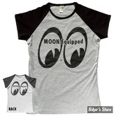 TEE-SHIRT - MOON - MOON EQUIPPED - RAGLAN - COULEUR: GRIS/NOIR - TAILLE S